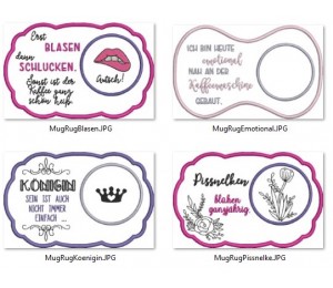 Stickserie ITH - Mug Rugs Set Girls